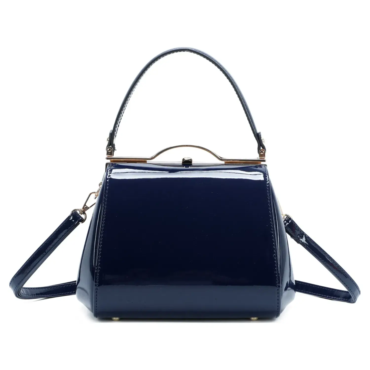 Superbia – wholesale Shoulder bag – women's – Classic Clasp Opening Patent Faux Leather Handbag7