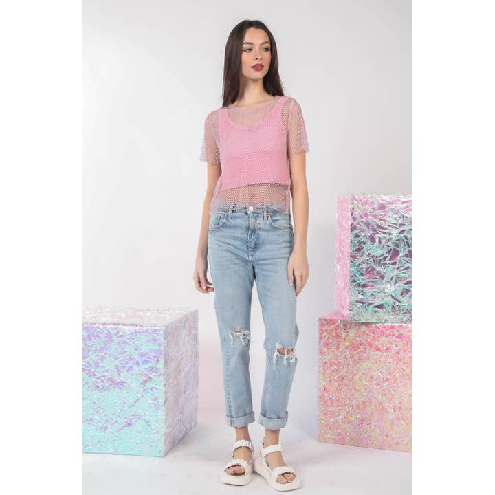 Apolline - Vendita all'ingrosso Top in maglia - Donna - Top in maglia a rete Jewel Fishnet all'uncinetto8