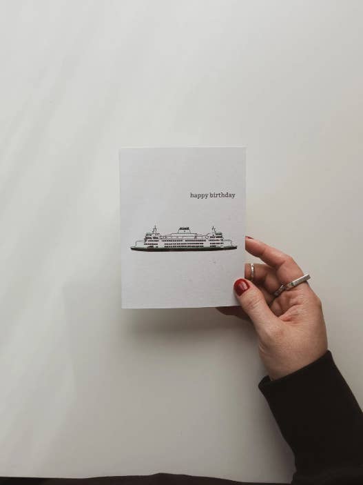Carte de vœux Joyeux Anniversaire Bateau Ferry pour la vente par Sharell Katelynn