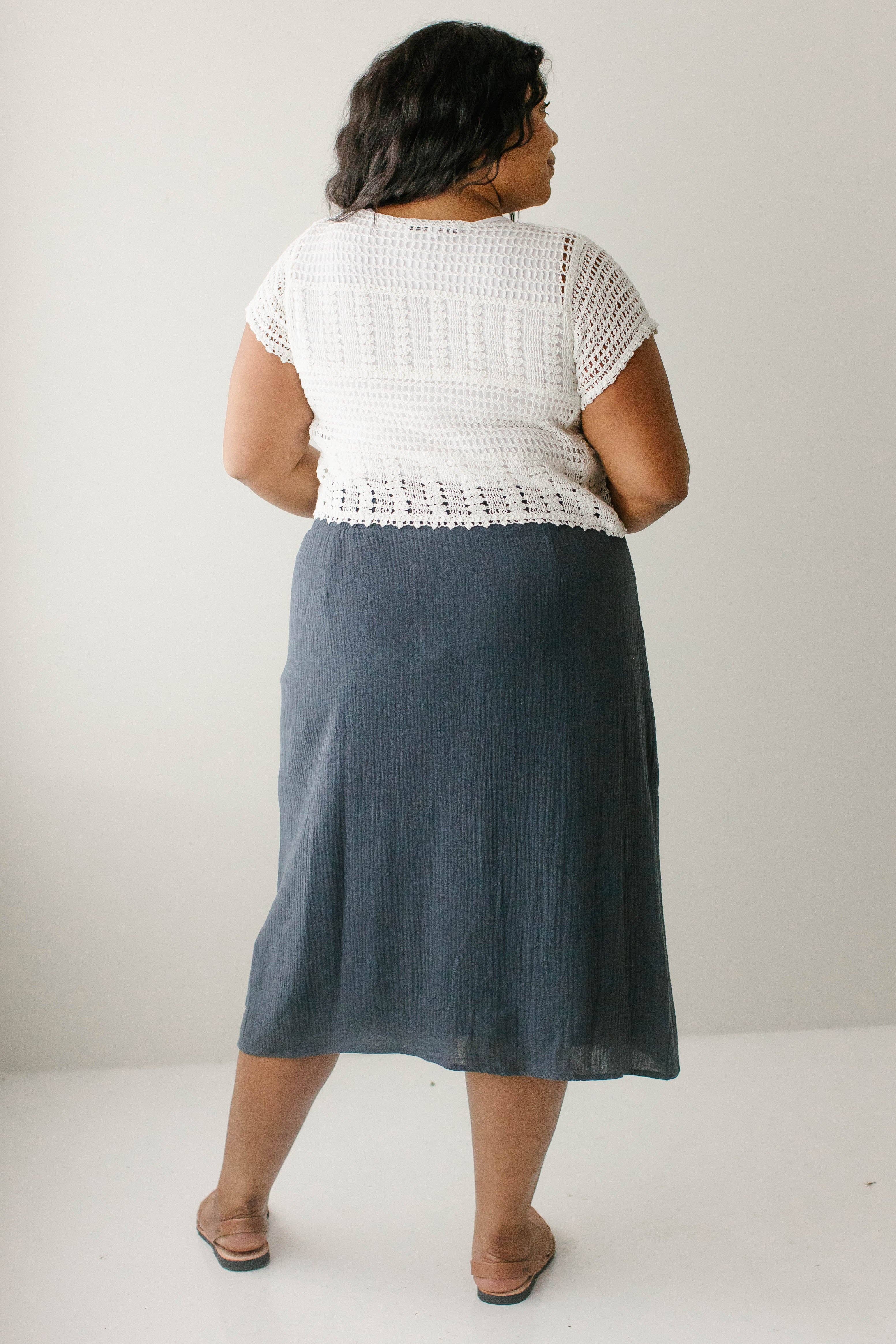 The Main Street Exchange - Wholesale Skirt - Women's - 'Courtney' Paper Bag Waist Cotton Gauze Skirt FINAL SALE15