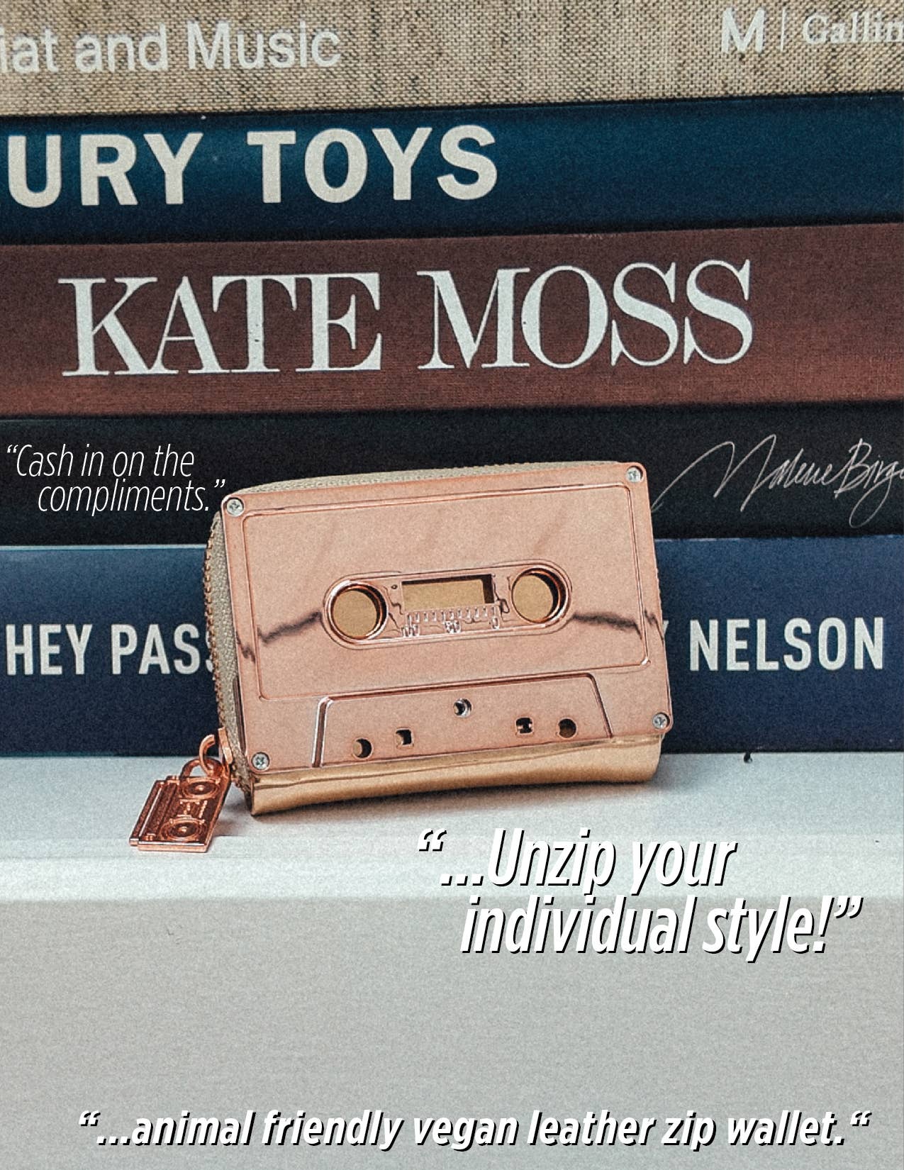 Fydelity - Wholesale Wallet - Unisex - 70264: Cassette Tape Wallet | Rose Gold Chrome3
