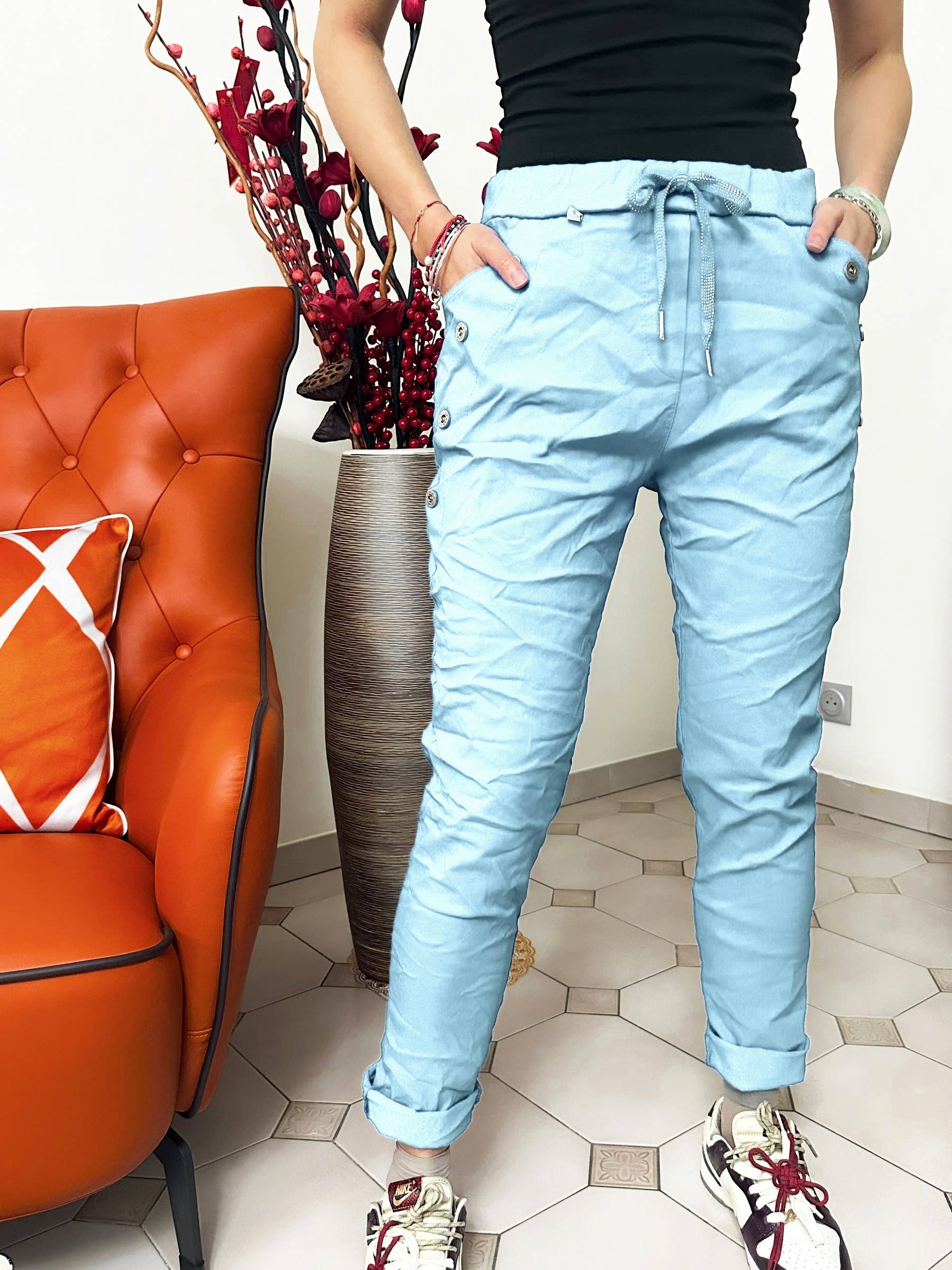 ZAFA PARIS - Wholesale Broek - Dames - 14F22P229 - magic viscose broek met knoop6