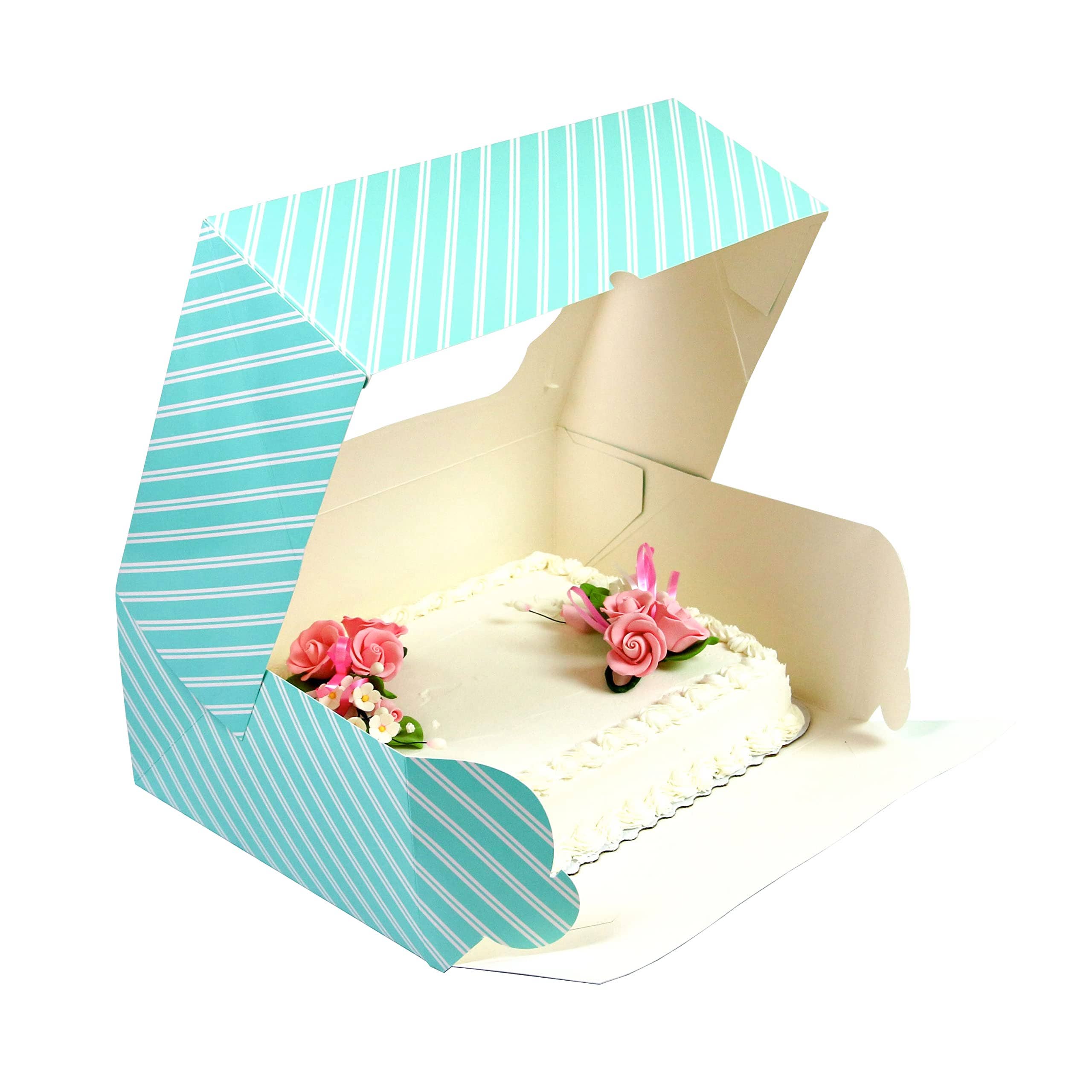 Global Sugar Art - Wholesale Cake Stand - Extra Deep Quarter Sheet Cake Box with Window, Auto-Popup, 14 x 10 x 5 Inches3