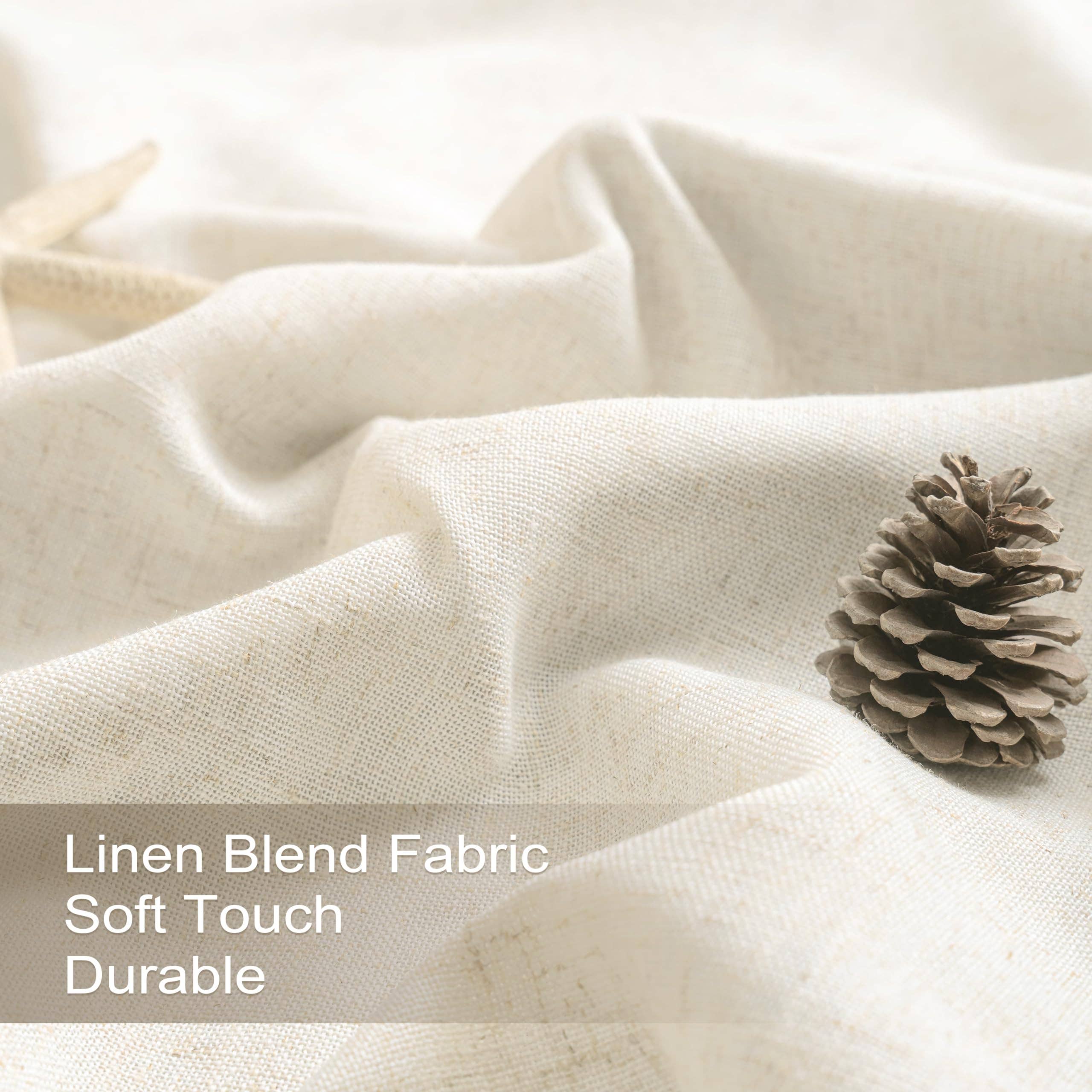 DriftAway - Wholesale Curtain - 100% Blackout Natural Linen Curtains for Bedroom 2 Panels2