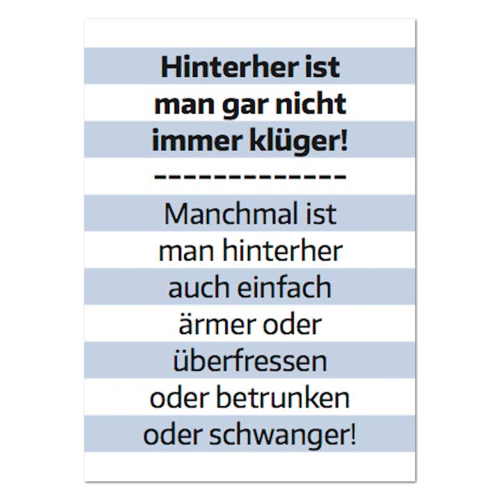 Postcard “Smarter afterwards” for wholesale by Rabenmütter Verlag UG