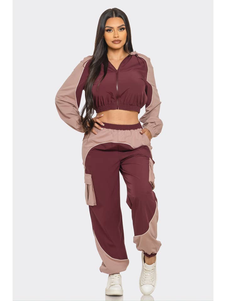CAPSULLE - Wholesale Activewear Set - Women's - ACTIVE CONTRAST PIPING JOGGER SET
