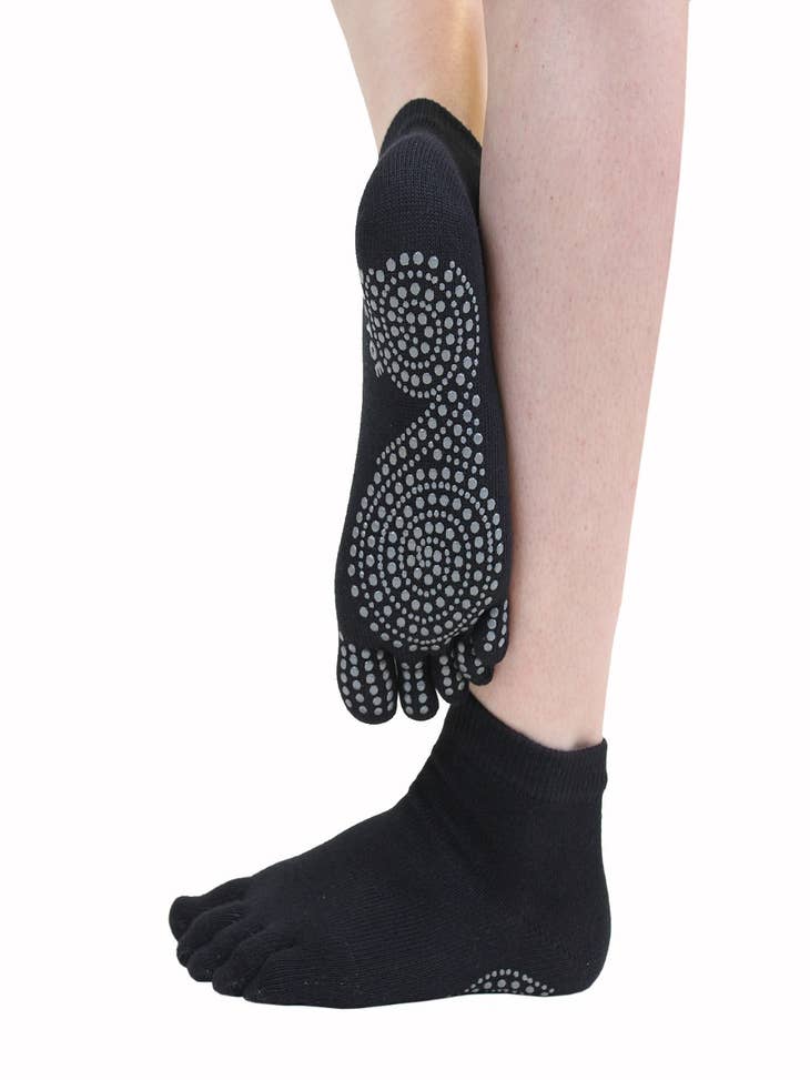 TOETOE Black Everyday Over The Knee Toe Socks