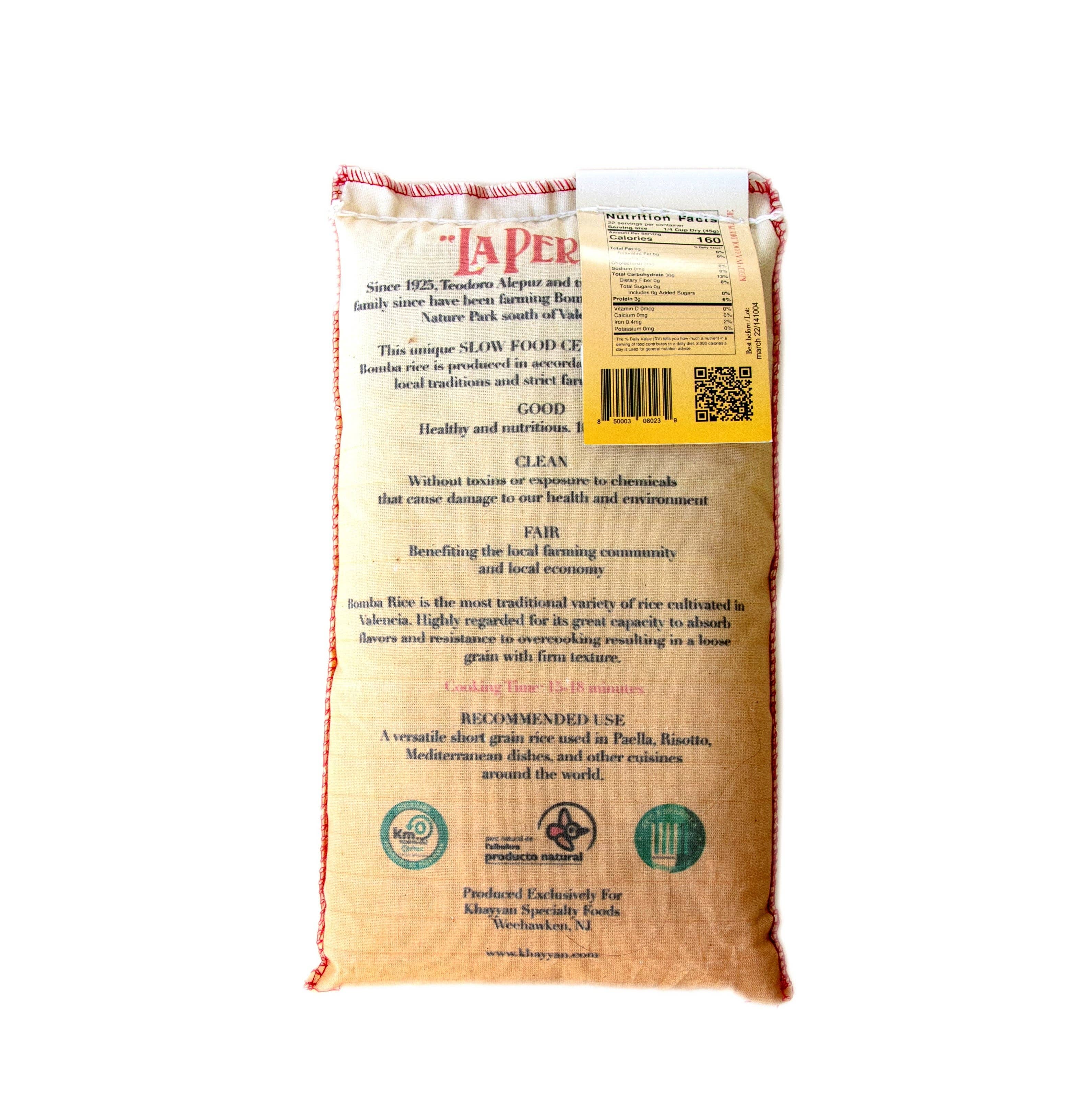 Khayyan Specialty Foods - Wholesale Rice - Paella Bomba Rice of Valencia 18/1kg - LA PERLA4