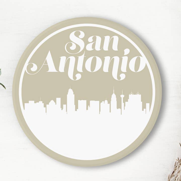 San Antonio Texas retro skyline achtbaan | Meerdere kleuren voor wholesale door Paperfinch Design