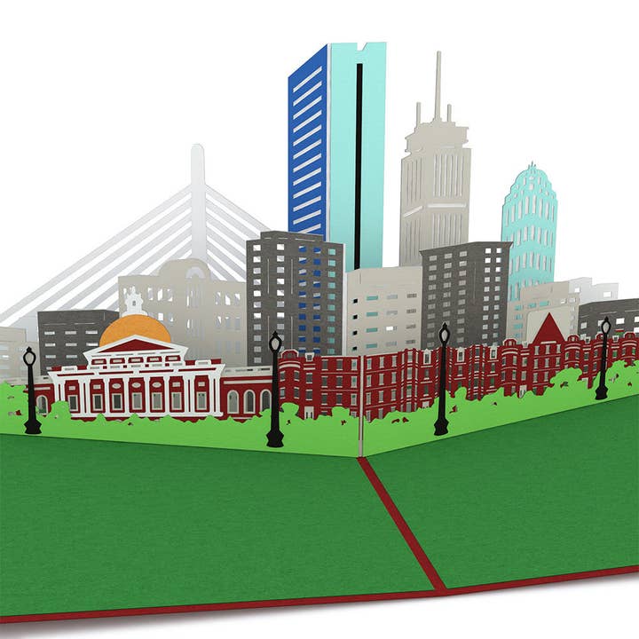 Boston Skyline Card, 5x7" Pop-Up Cards for wholesale by Lovepop Cards