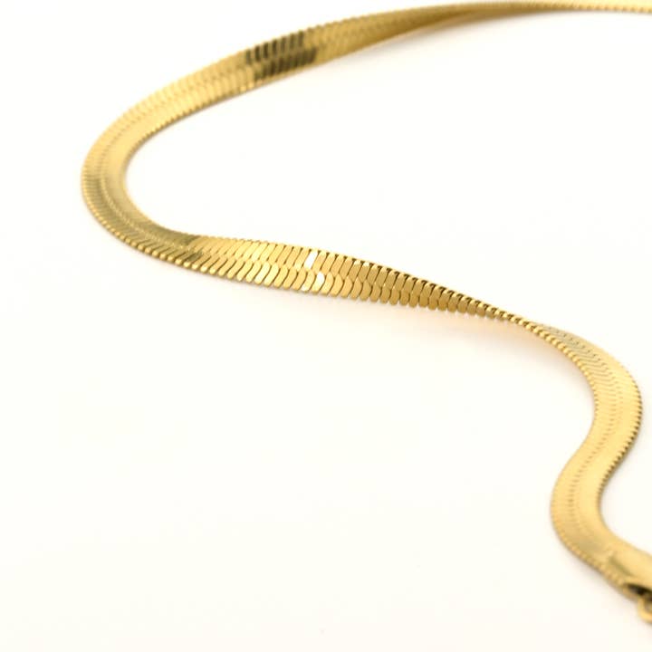 Blueyejewelry - Wholesale Anklet - Gold Herringbone Anklet - Stainless Steel Snake Chain Anklet1