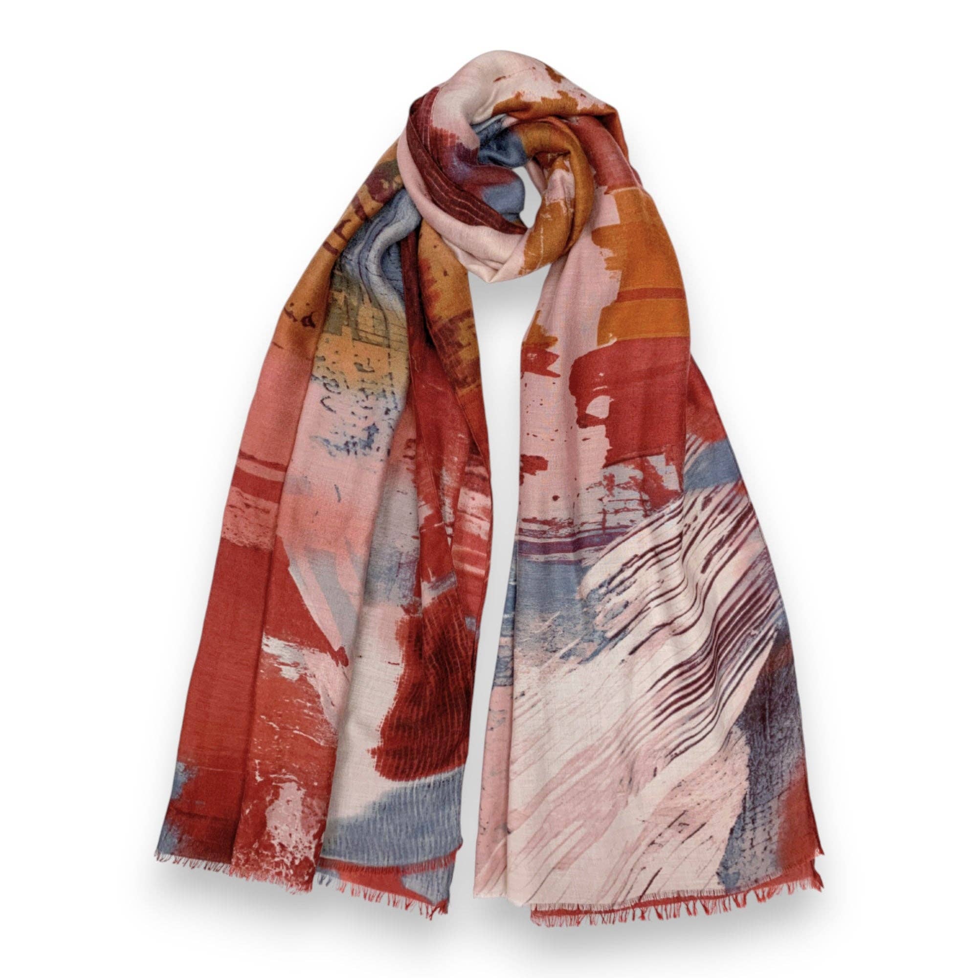 Lili Scarves (US Duty Free) – wholesale Scarf – Women's – Brush Stroke Print Scarf0