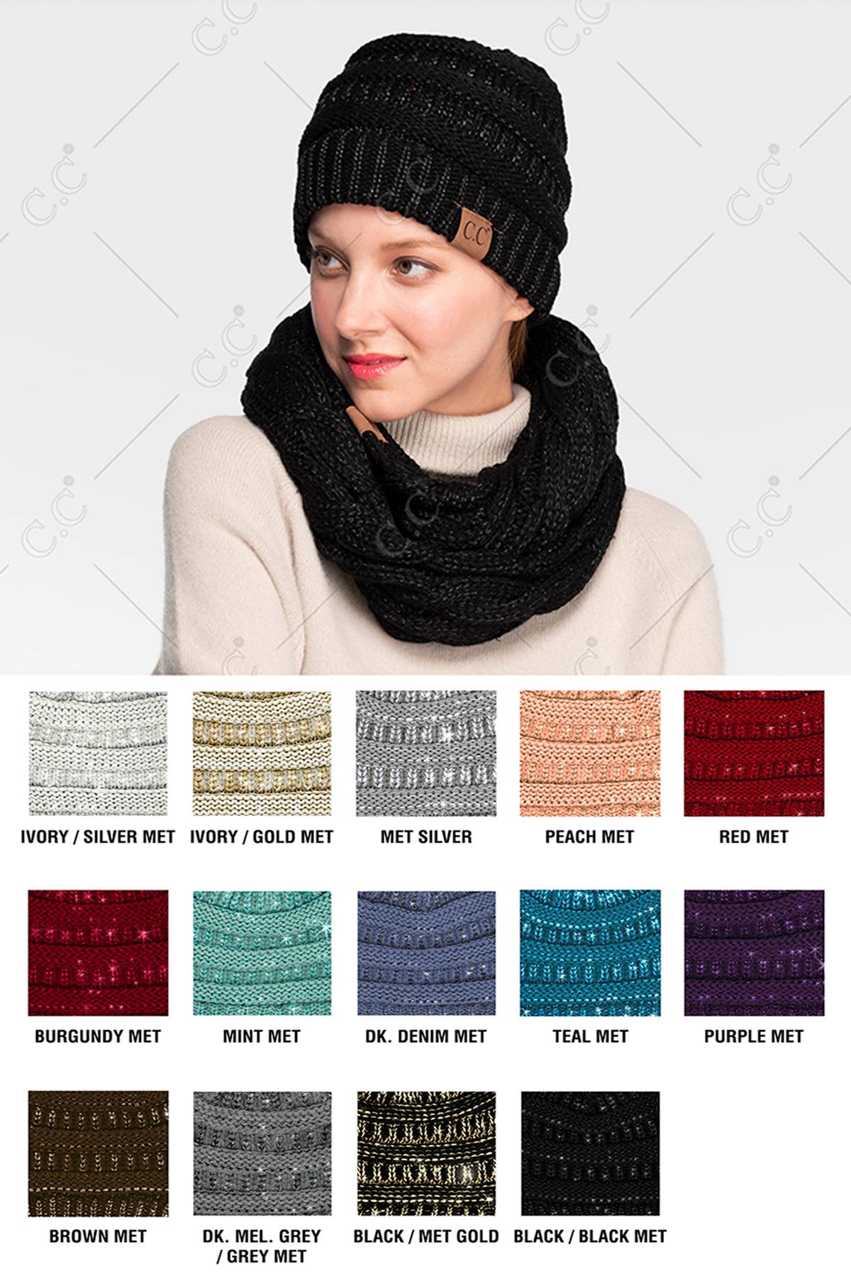 JOIA ACCESSORIES - Vente Bonnet – femme - BONNET CC   COULEUR MÉTALLIQUE, CHAPEAU 20M0