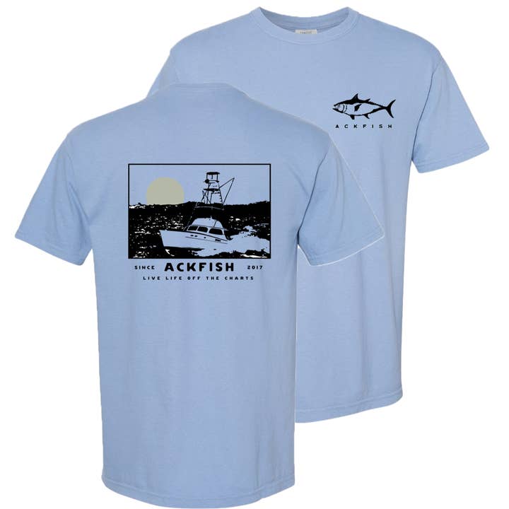 Canyon Run Tee - Light Blue for wholesale by AckFish Outfitters