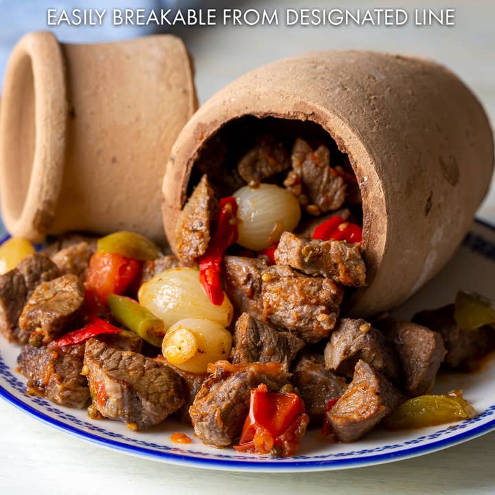 Hakan – Großhandel Kochtopf – Steinguttopf für Testi Kebab, Unglasierter Tontopf, Midi