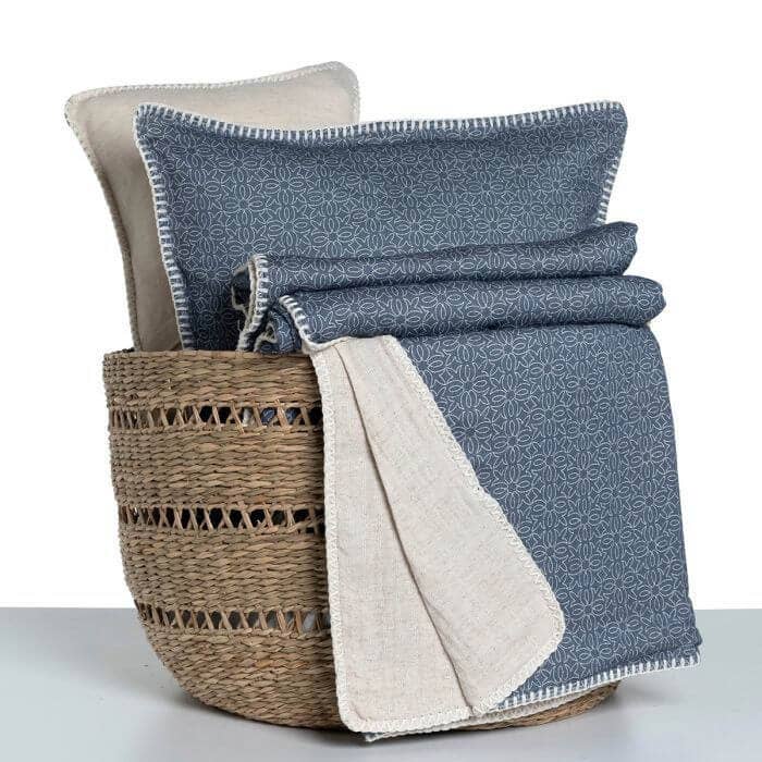 Krem Sultan Tryckt — Linne kasta Kos & Natral Linne för wholesale av Buldano