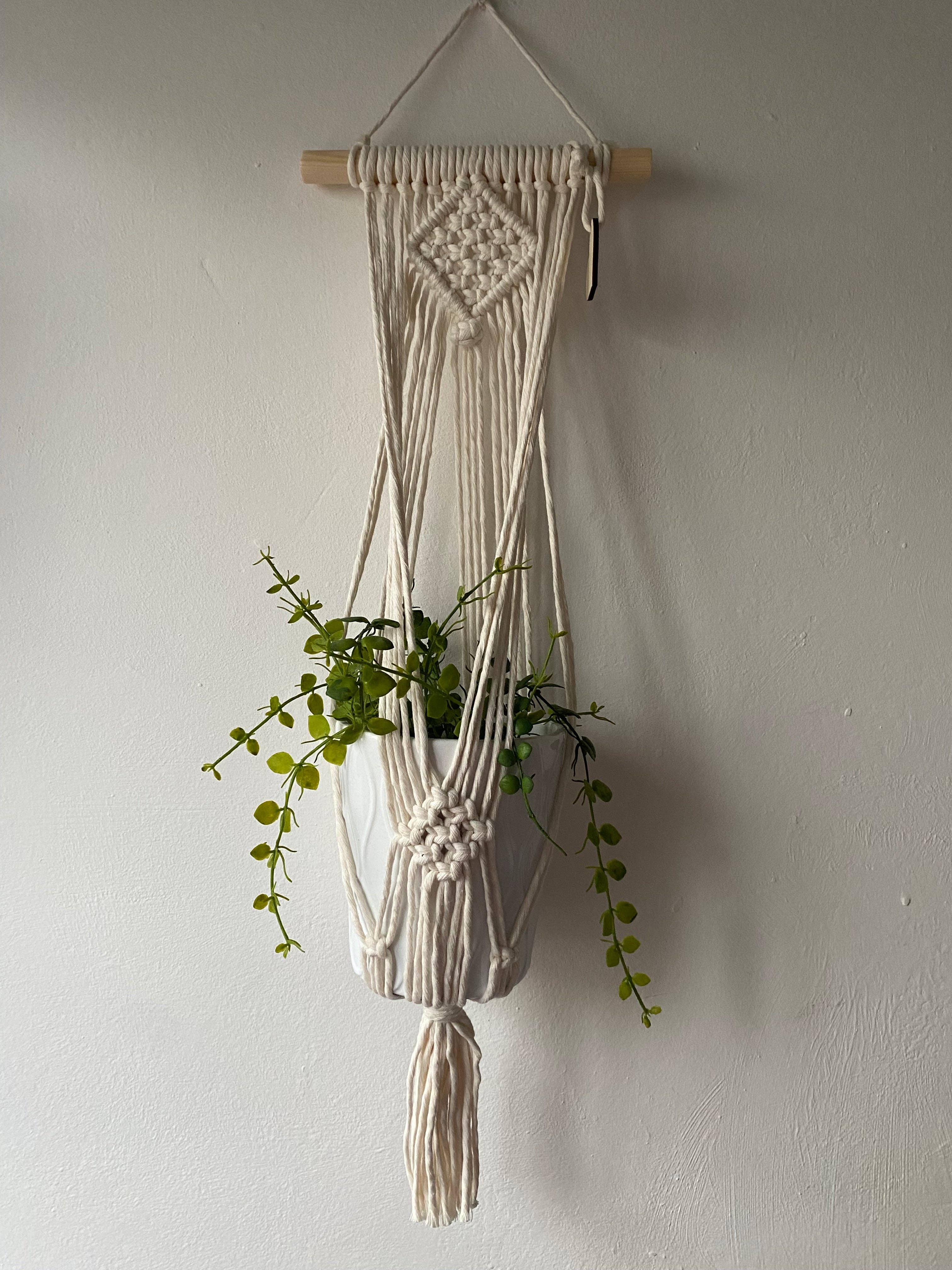 Macra-Made With Love – Engroshandel Hængende plantekasse – Naturlig vægophæng Makramé planteholder7