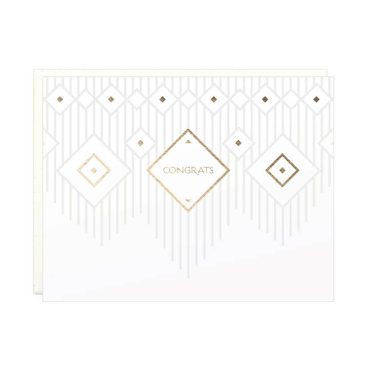 Carte de félicitations en macramé, typographie et feuille dorée pour la vente par Lake Erie Design Co.