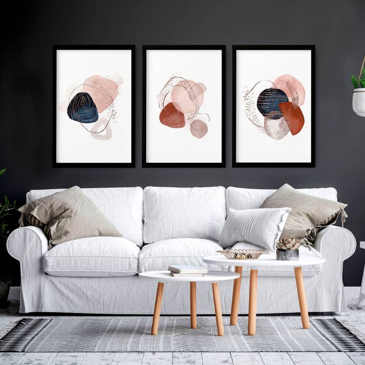 Mid century art prints | set of 3 wall art for wholesale by About Wall Art