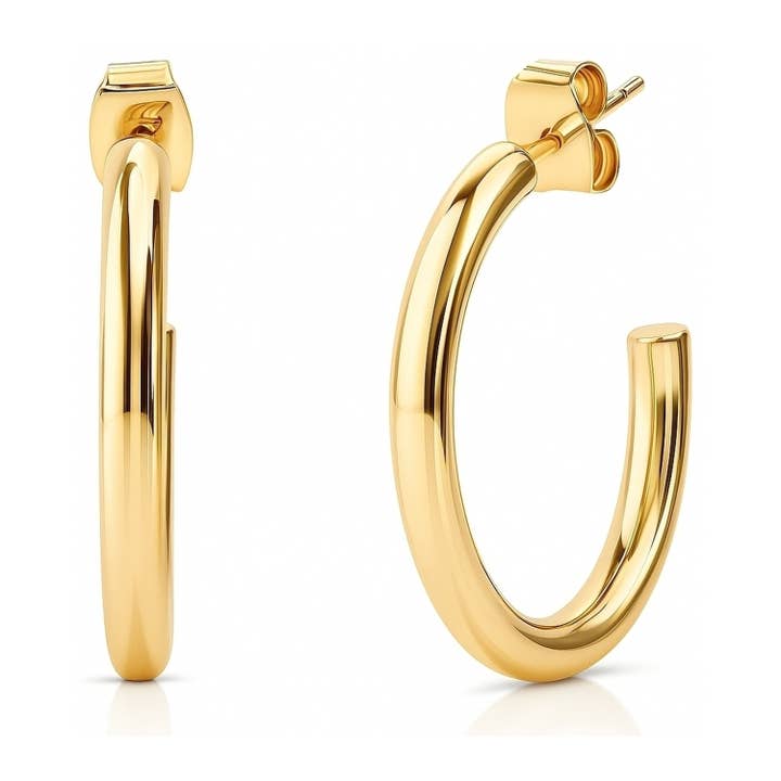 BERRICLE Small Half Hoop Earrings 1" for wholesale by BERRICLE