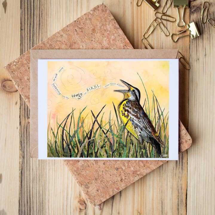 Western Meadowlark - greeting card for wholesale by Found & Rewound