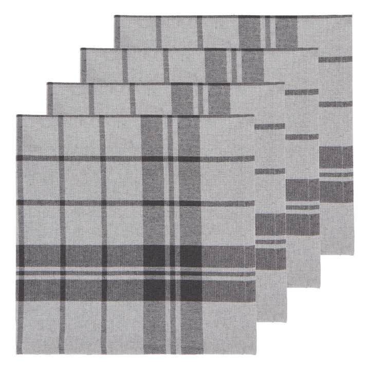 Now Designs by Danica - Wholesale Dinner & Cloth Napkin - Recycled Cotton 2nd Spin Gray Napkins Set of 4