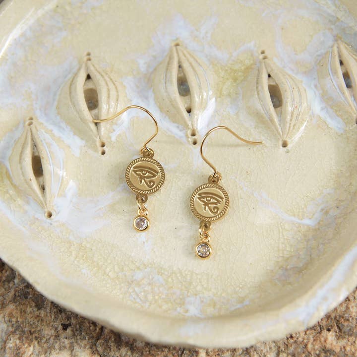 Bo and Ho - Wholesale Dangle earrings - Gold Eye of Horus Earrings2