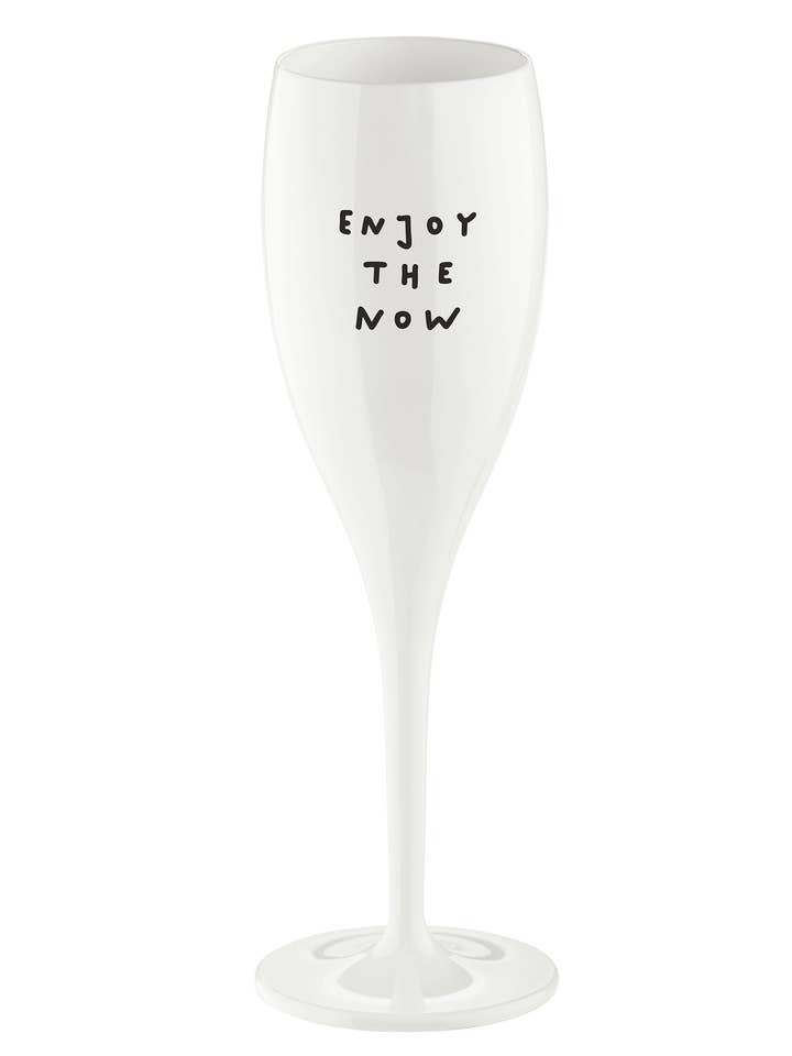 Glas met opdruk CHEERS No. 1 GENIET VAN HET NU voor wholesale door Koziol ideas for friends GmbH