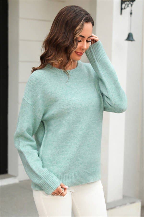 Aria Romance – Pulôver - Mulher por atacado – Camisola de Malha de Cor Sólida4