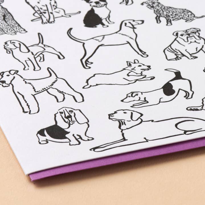 And Here We Are - Wholesale Everyday Greeting Card - Dog Pile Letterpress Greeting Card - Pet Parent - Made in USA
