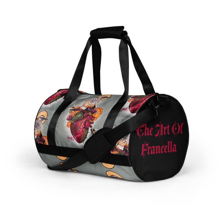 “Nature Heals” All-over print gym bag for wholesale by The Art of Francella