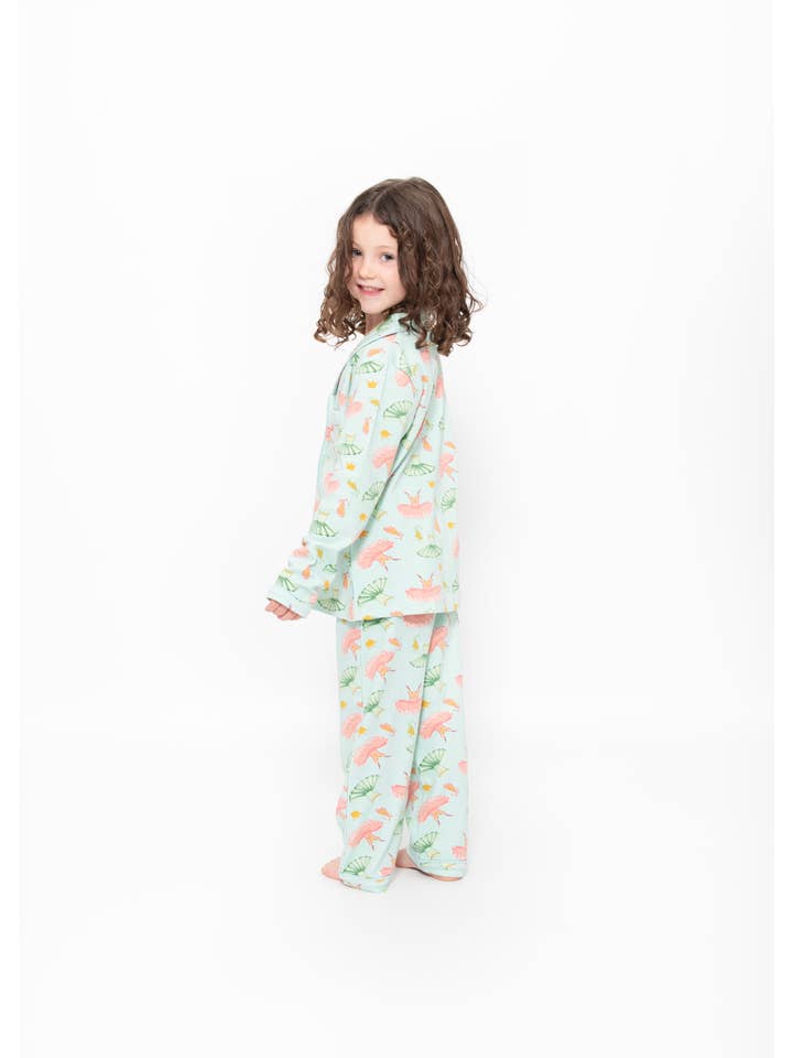 Luca and Rosa - Wholesale Sleepwear set – Kids - Girls button up pyjamas - ballet print3