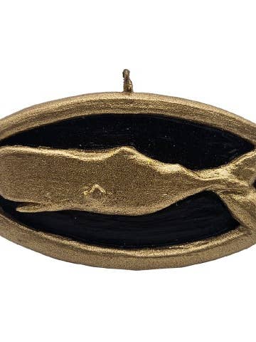 Gold Whale Ornament for wholesale by Hestia Creations
