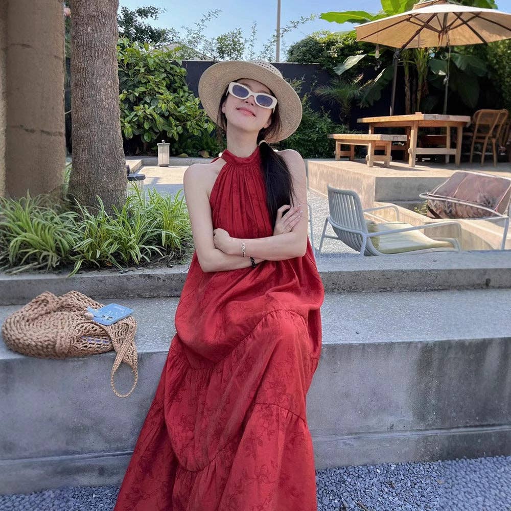 Rouge Robe rétro chinoise moderne printemps 25 chic en vente sur Faire12