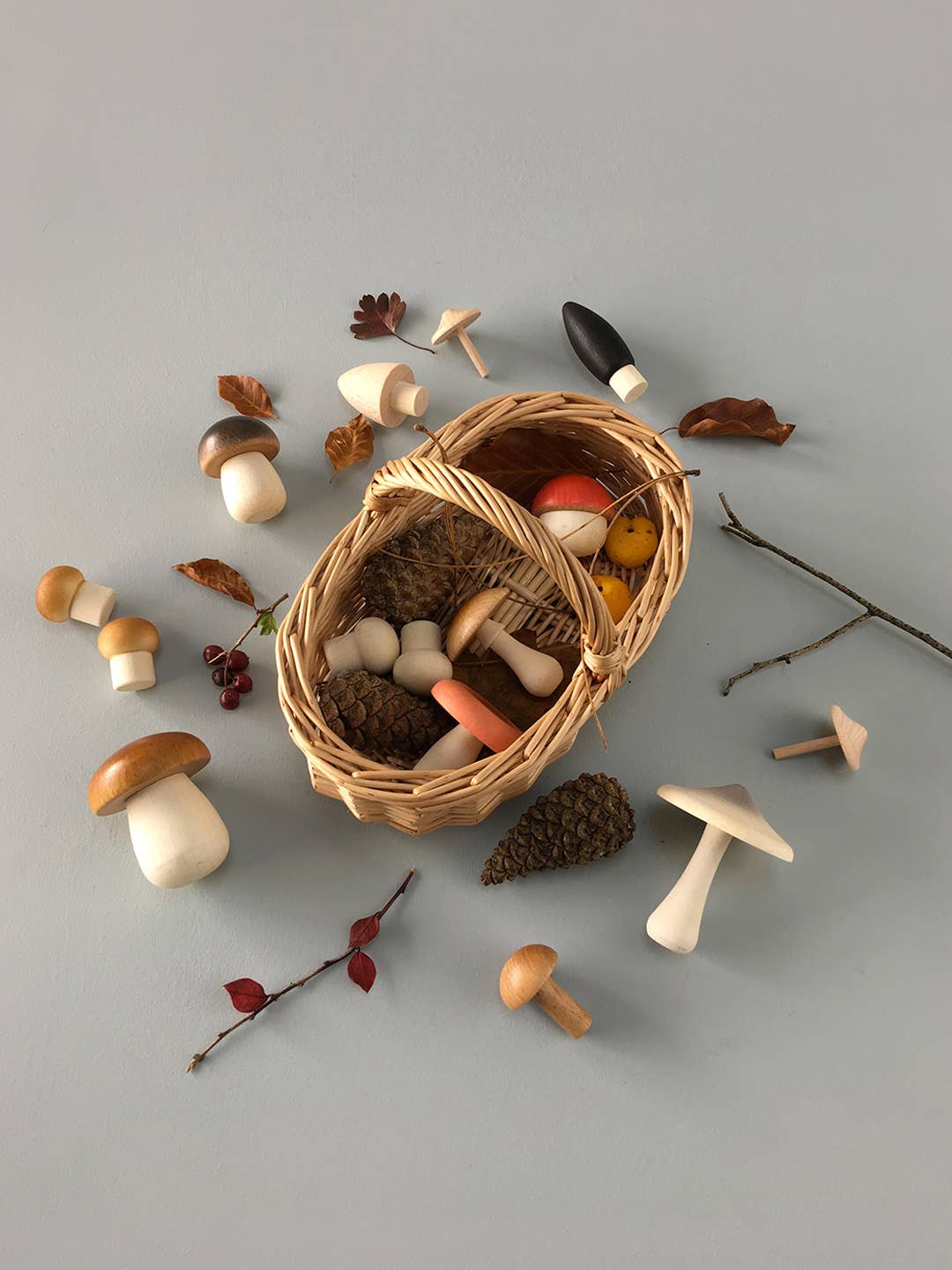 Moon Picnic - Wholesale Wood Toy - Kids - Forest Mushrooms Basket4