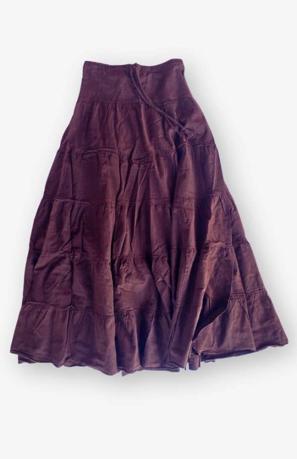 Ganesh Himal Trading - Wholesale Skirt - Women's - Cotton Tiered Maxi Skirt 1