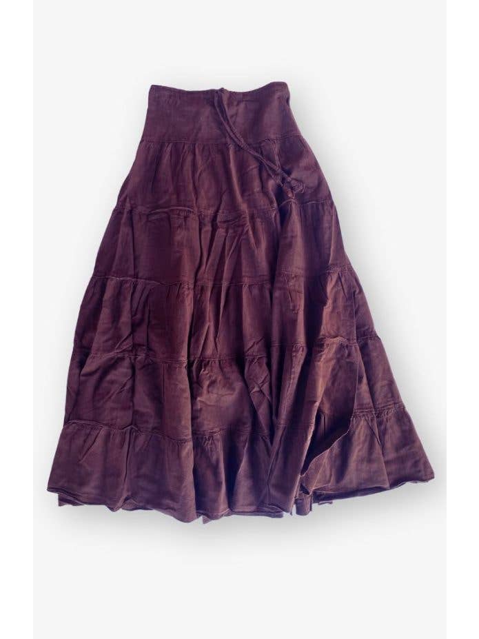 Ganesh Himal Trading - Wholesale Skirt - Women's - Cotton Tiered Maxi Skirt 1
