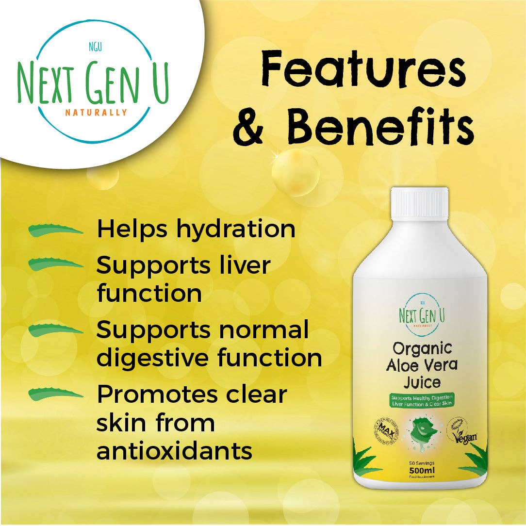 Next Gen U – wholesale Wellness juice/tonic – Organic Vegan Aloe Vera Juice 500ml2