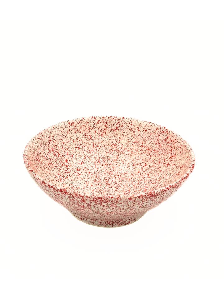 Red speckled salad bowl (Ø23cm, H9cm) for wholesale by Marobali