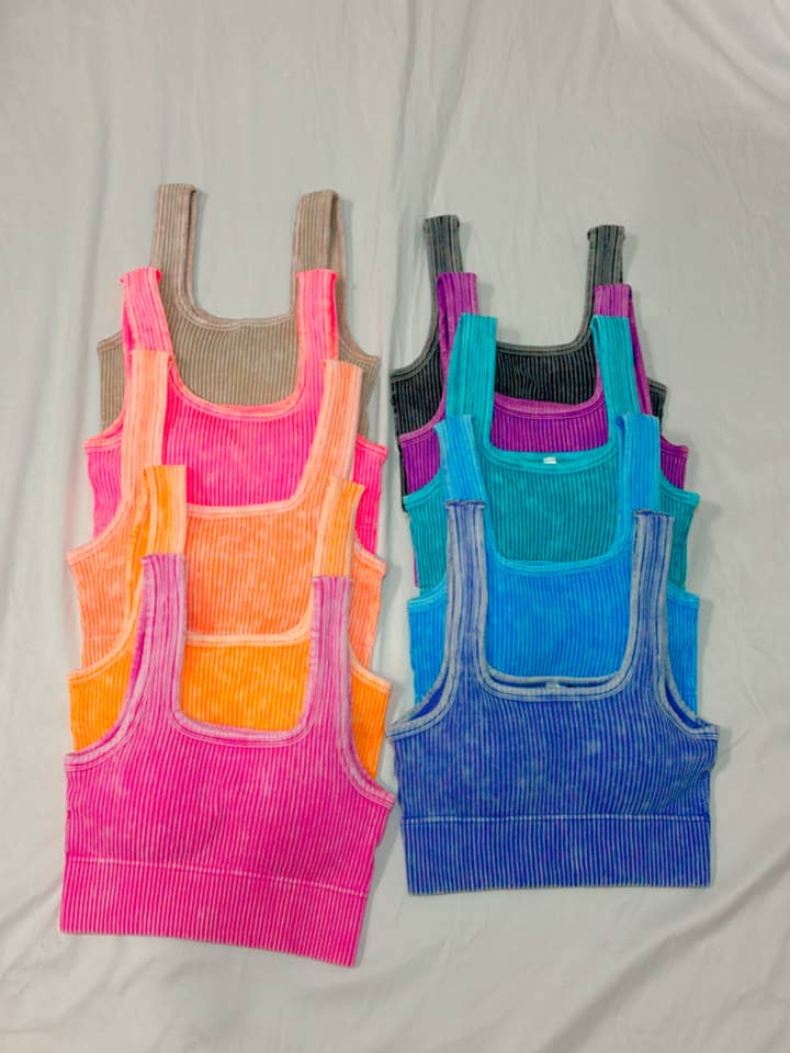 Zenana square neck bra top for wholesale by Sun Ray Company