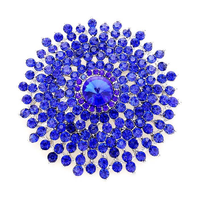 Diacly - Wholesale Brooch - Sun Flower Crystal Rhinestone Casting Brooch, Pin