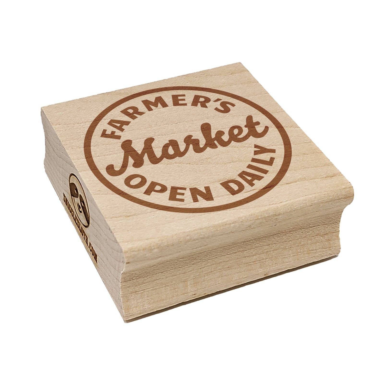 Sniggle Sloth - Wholesale Rubber/Decorative Stamp - Farmer's Market Open Daily Square Rubber Stamp for Stamping Crafting3