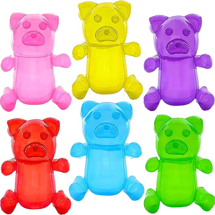 6 Pack Inflatable Gummy Bears - 12'' Giant Inflatable for wholesale by 4E's Novelty