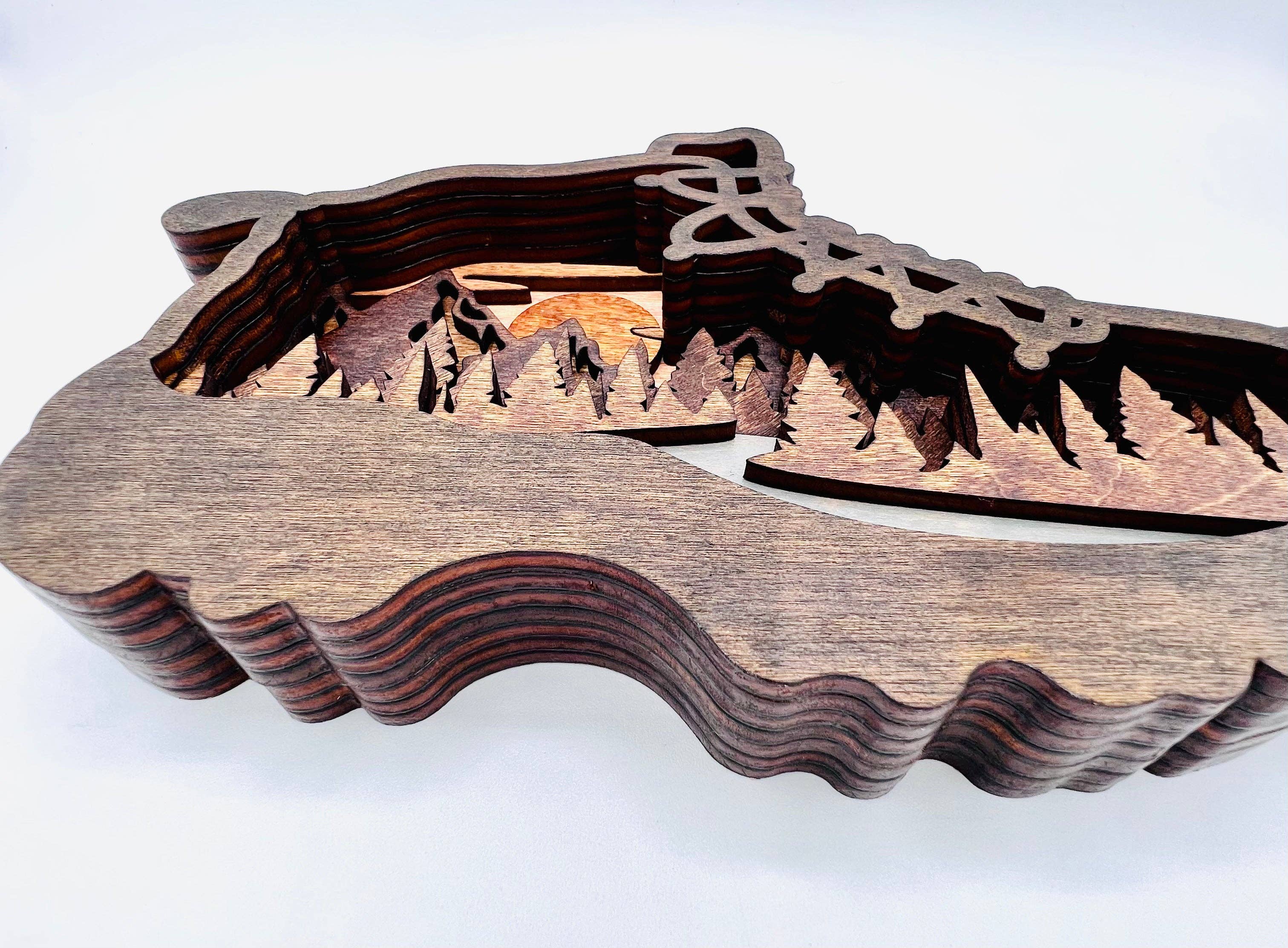 Lexo Creations - Wholesale Decorative Tabletop Object - Hiking Boot Multi-layered Wood11