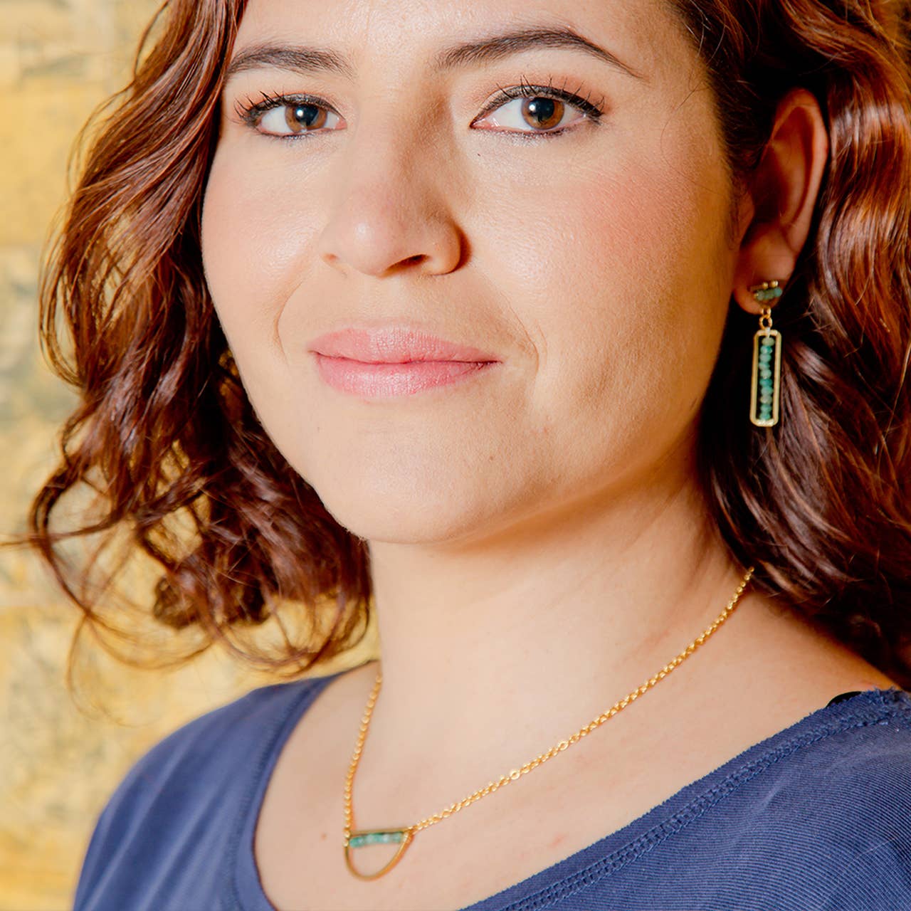 Altiplano - Wholesale Pendant/Charm Necklace - Chrysocolla Rondell Half Moon Necklace1