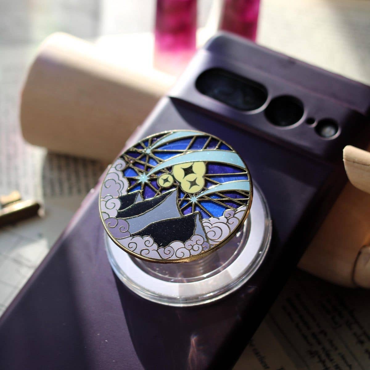 Geek and Artsy - Wholesale Phone Grip - Starfall magnetic Kindle Grip, bookish magnetic phone grip, interchangeable ereader holder2