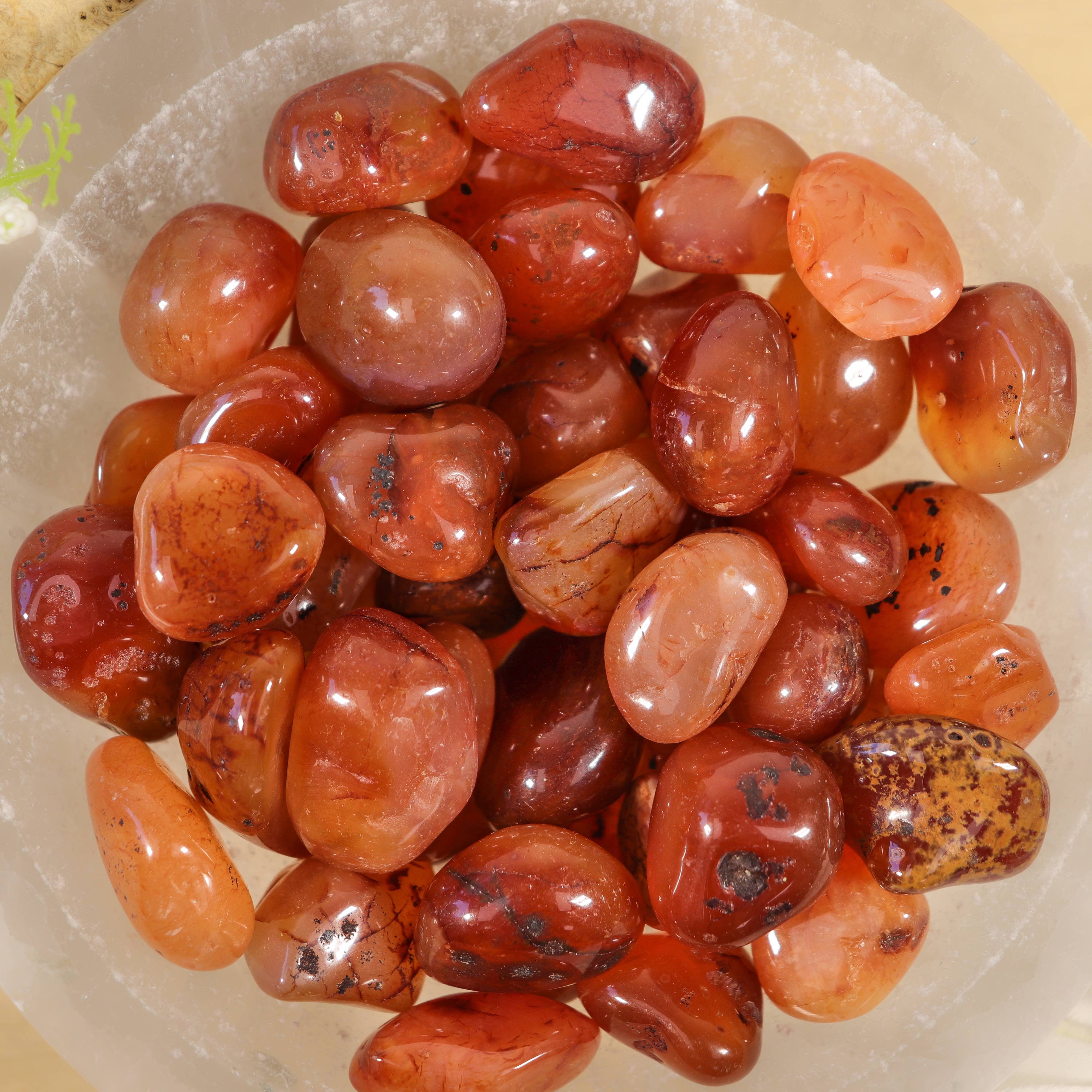 Natures Artifacts Inc - Wholesale Spiritual Stone/Crystal - 1 lb. Carnelian Tumbled Stones (Grade A)1
