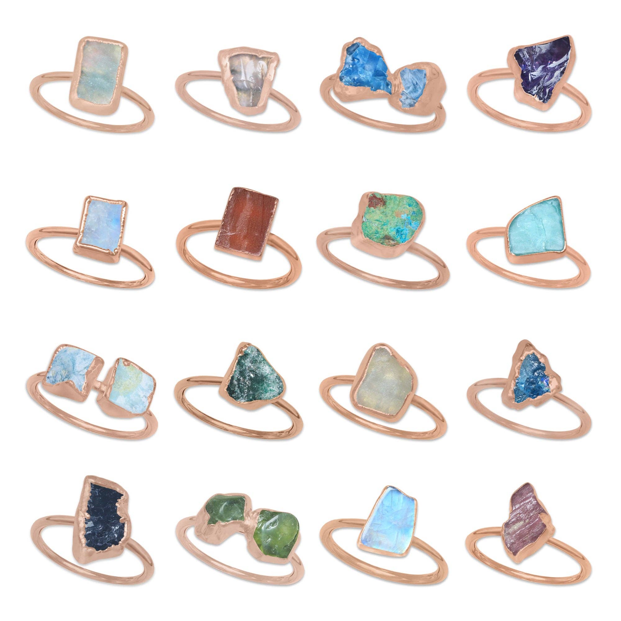 Handmade Jewels - Wholesale Cocktail/Statement Ring - Raw Crystal Ring – Silver, Gold, Rose Gold & Black Rhodium Finish | Natural Stones (Made to Order)2