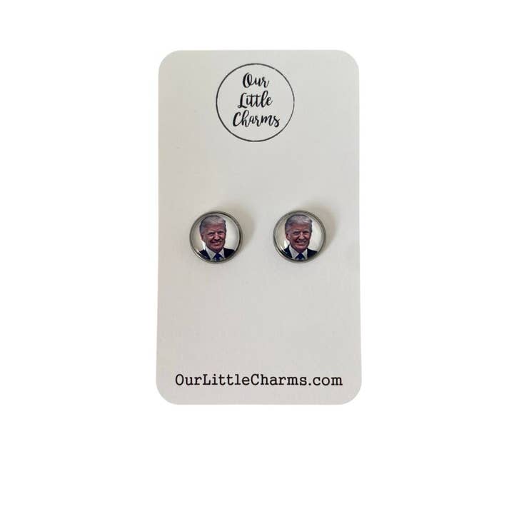 Our Little Charms - Wholesale Stud/Post Earrings - Trump Earrings for Women Election 2024 MAGA)1