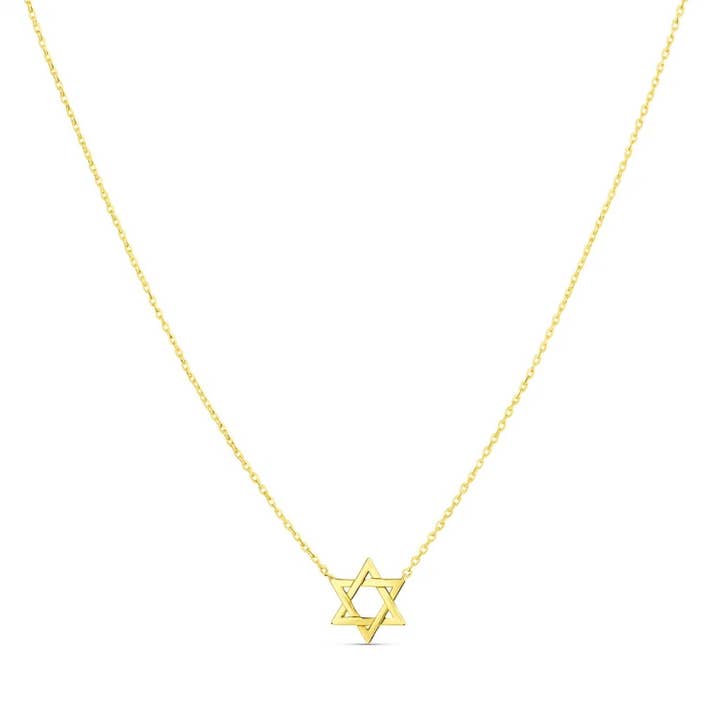 14k Yellow Gold Star of David Necklace for wholesale by RubyAnn Jewelry